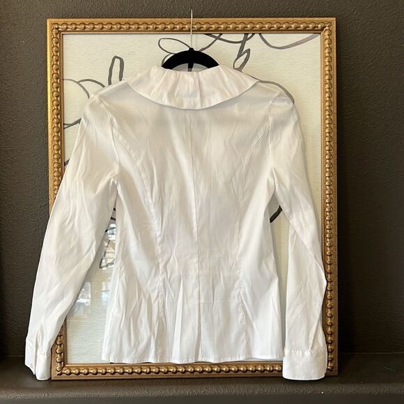 Tribal White Long Sleeve Dress Shirt Button Up Blouse Women's Size 2 Classic - Picture 5 of 5